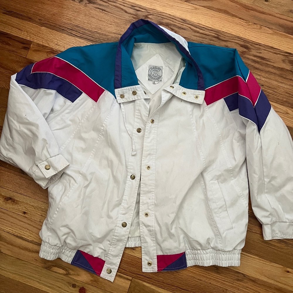 VINTAGE Be In The Current Seen jacket. Size 1X. Retro windbreaker